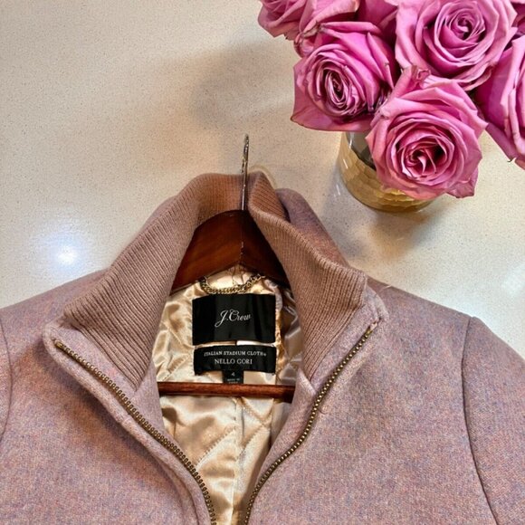 J Crew Nello Gori Purple Size 4 K0896 Lodge Coat Wool Blend - Preloved - Picture 1 of 16